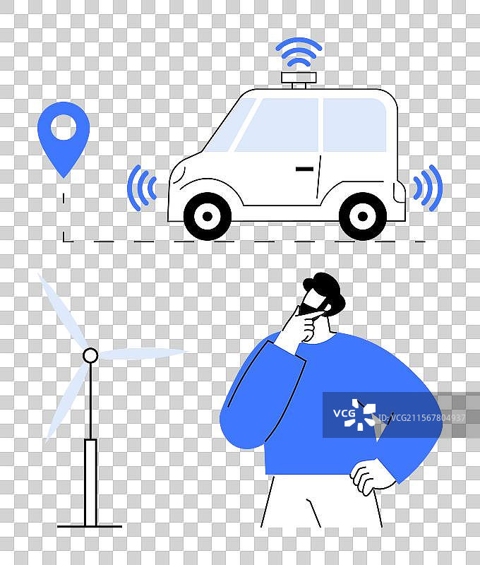 使用GPS的自动驾驶车辆导航图片素材