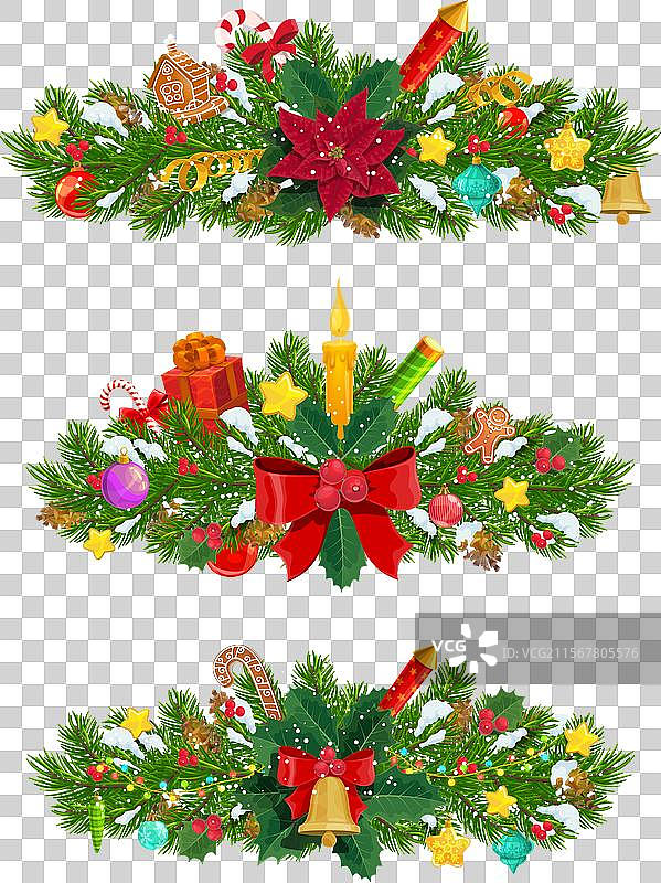 圣诞冷杉树枝，孤立的常青松图片素材