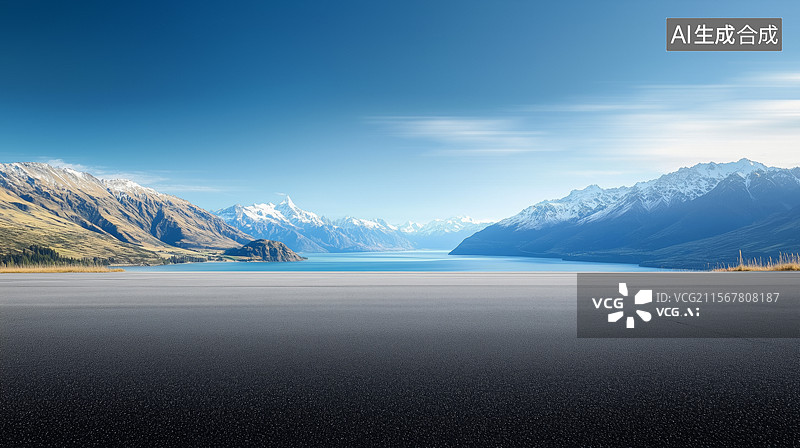 【AI数字艺术】湖光山色的宁静画卷图片素材