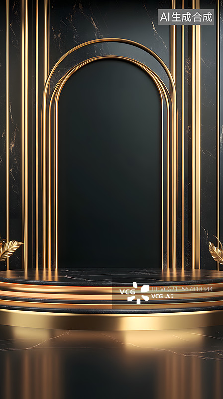 【AI数字艺术】奢华展示舞台图片素材