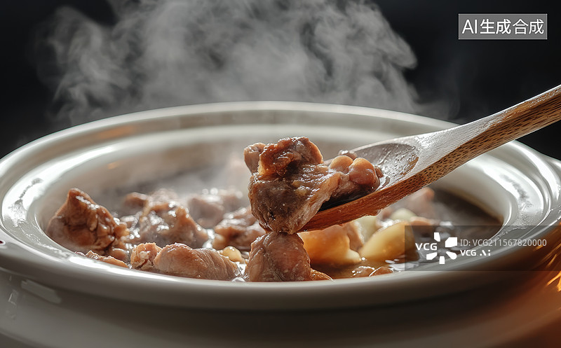 【AI数字艺术】热腾腾的牛肉炖煮图片素材