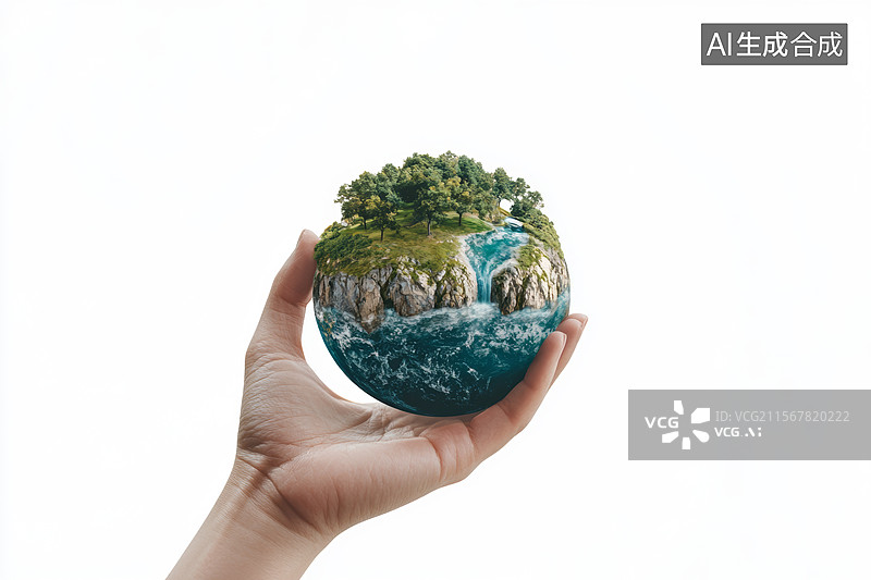 【AI数字艺术】手握古老地球仪图片素材