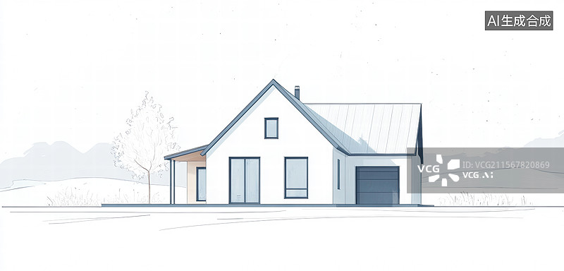 【AI数字艺术】乡村宁静小屋图片素材