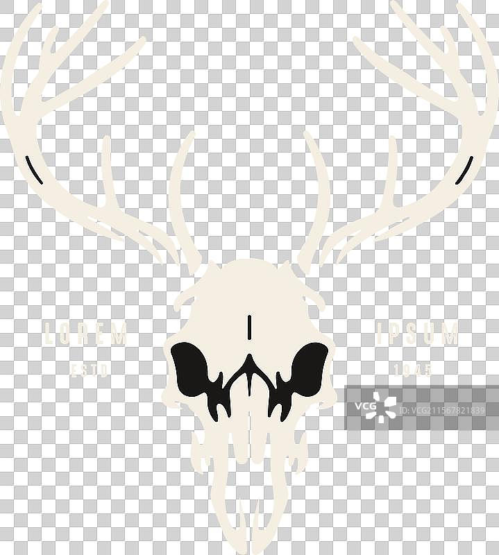 复古鹿头骷髅标志图片素材