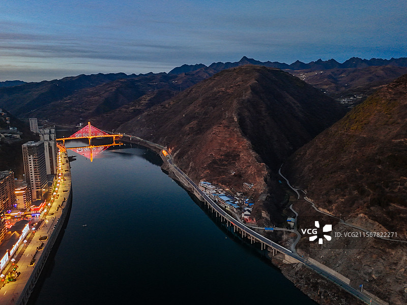 白河县 江岸路 王家坡 汉江 城市图片素材