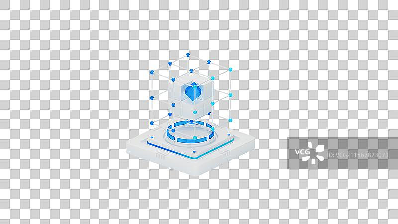 AI人工智能科技互联网知识图谱3D图标图片素材