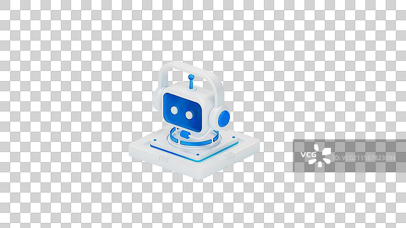 AI人工智能科技互联网智能助手3D图标图片素材