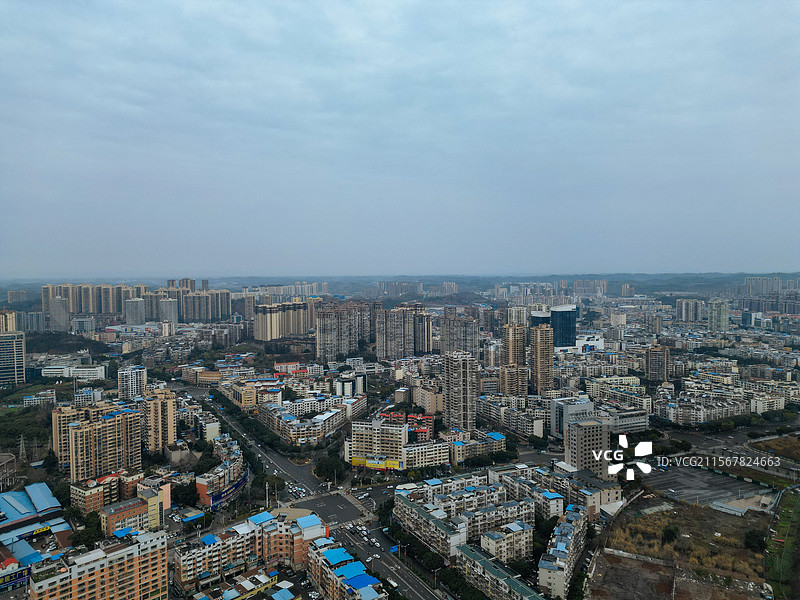 资阳市 雁江区 俊兴路 兰家坡 沱江 东岳山 航拍图片素材