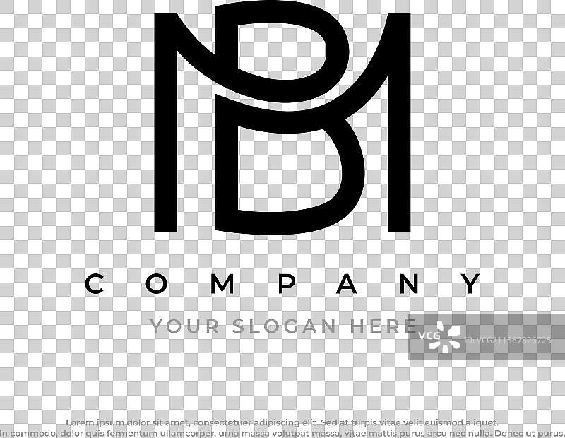 简单的字母bm或mb标志设计图片素材