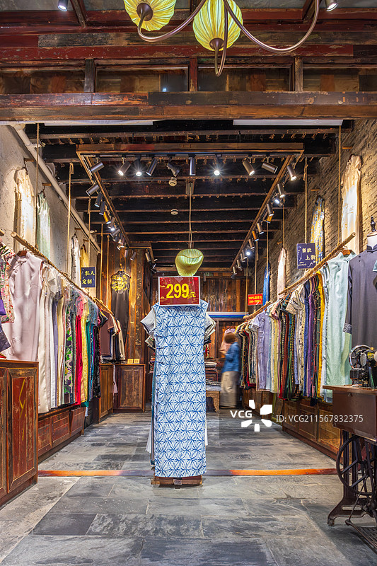 上海田子坊旗袍店面 店铺图片素材
