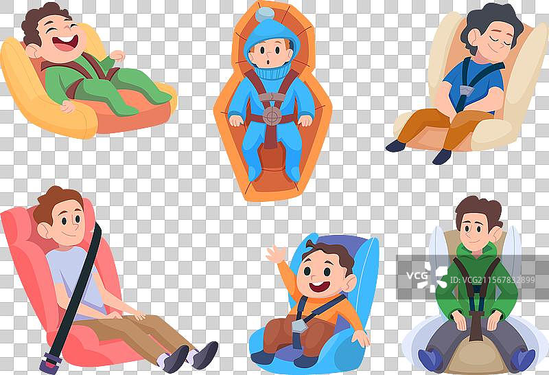 婴儿汽车座椅，儿童专用安全位置图片素材