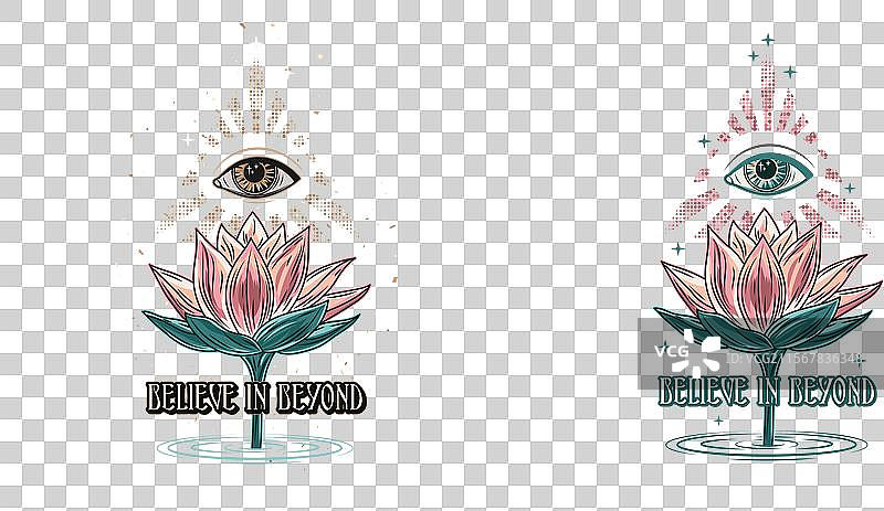 神秘标签与莲花第三只眼文字图片素材