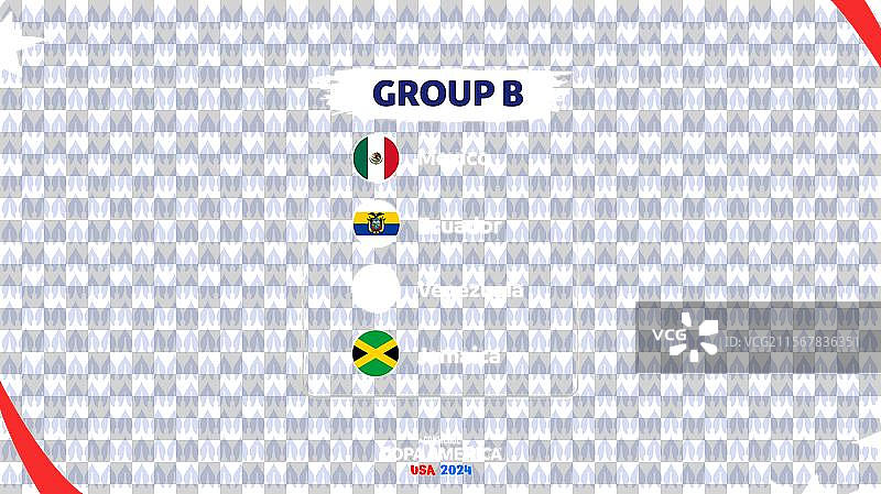 2024年美国南美足球锦标赛B组设计图片素材