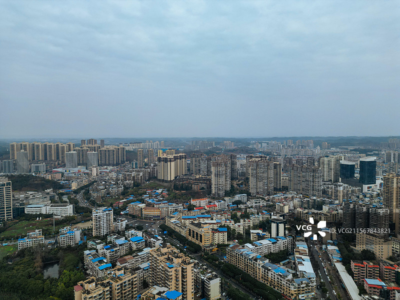 资阳市 雁江区 俊兴路 兰家坡 沱江 东岳山 航拍图片素材