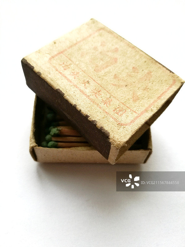 老式火柴盒。火柴。洋火。老物件。怀旧。点火。泊头火柴。河北图片素材