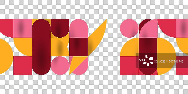 圆形、半圆形、正方形和圆润形状图片素材