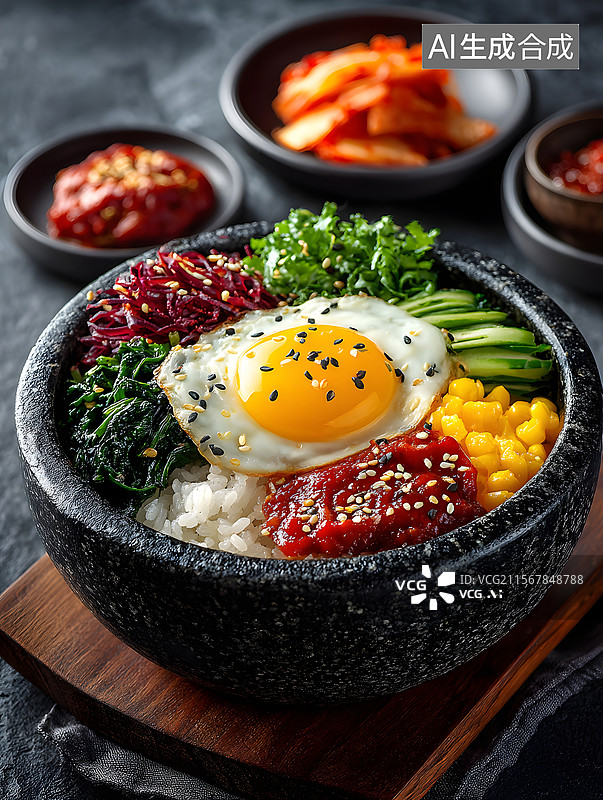【AI数字艺术】韩式 拌饭 韩式拌饭 美味 蛋图片素材