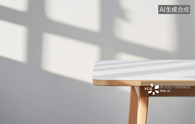 【AI数字艺术】阳光透过窗户照射在桌面上图片素材