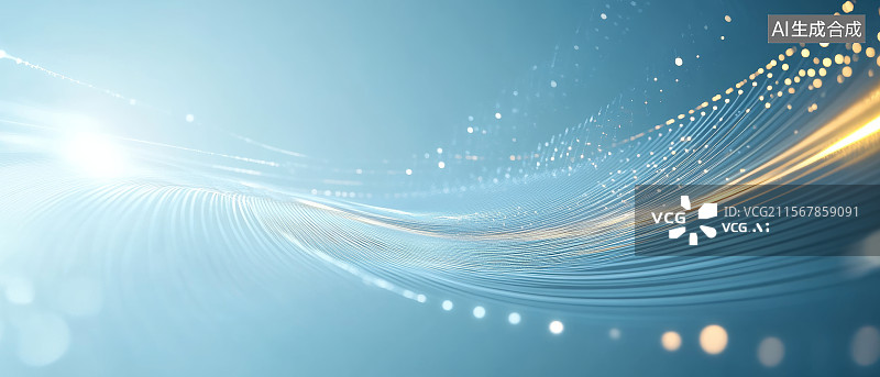 【AI数字艺术】蓝色发光网格科技背景图片素材