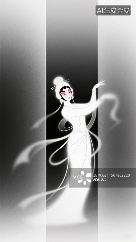 【AI数字艺术】京剧脸谱人物剪影图片素材