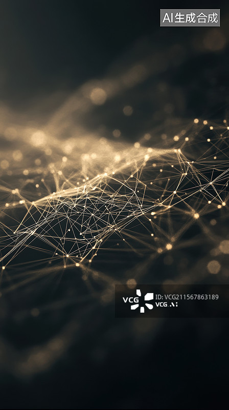 【AI数字艺术】网络连接的抽象表现图片素材