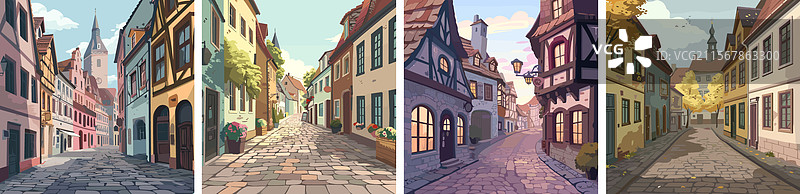 老城区街道背景市中心城市图片素材