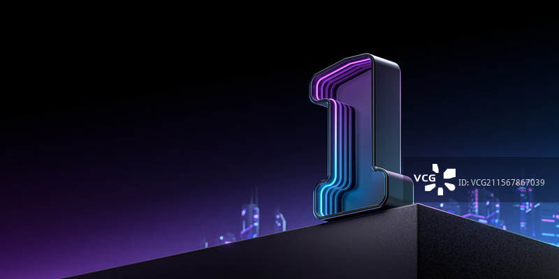 倒计时1天数字赛博朋克霓虹渐变立体海报图片素材