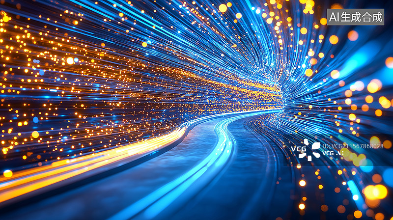 【AI数字艺术】数据传输隧道图片素材