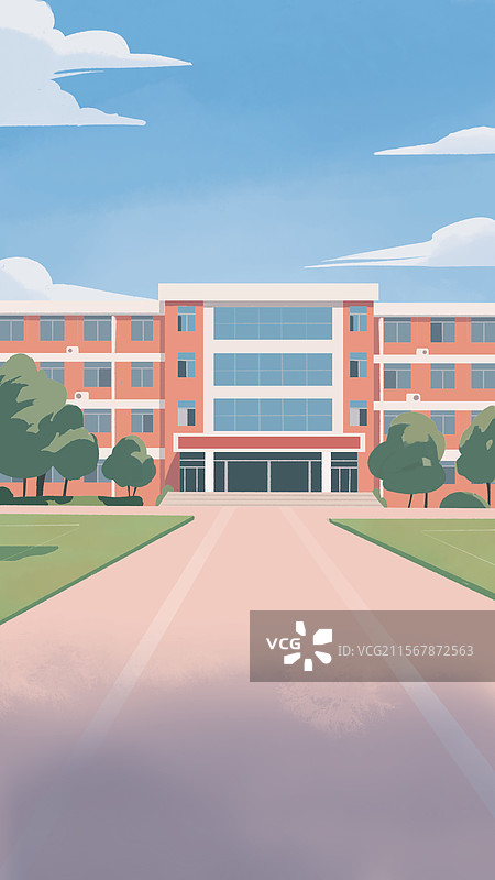 教学楼和操场图片素材