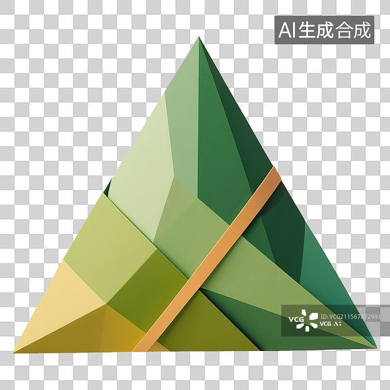 【AI数字艺术】端午节粽子传统节日美食 创意折纸风格立体几何图形抽象概括设计色彩鲜艳清新柔和简约大气高级感手工艺作品图片素材