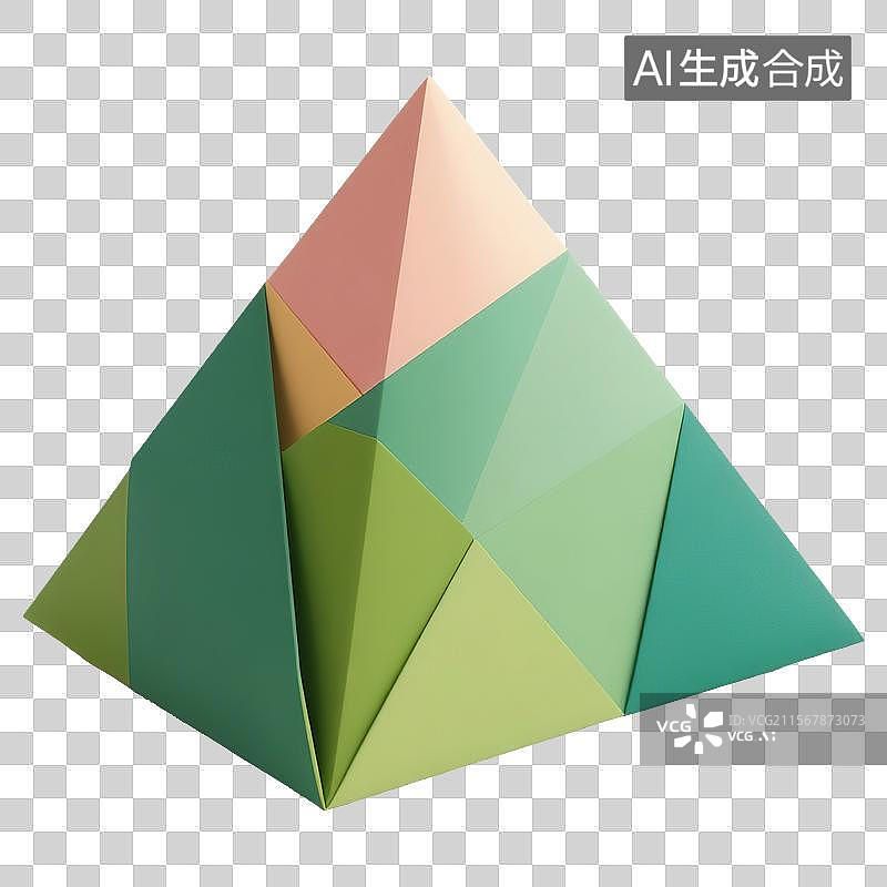 【AI数字艺术】端午节粽子传统节日美食 创意折纸风格立体几何图形抽象概括设计色彩鲜艳清新柔和简约大气高级感手工艺作品图片素材