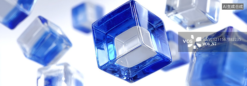 【AI数字艺术】科技感的魔方，能量块，模块化图片素材