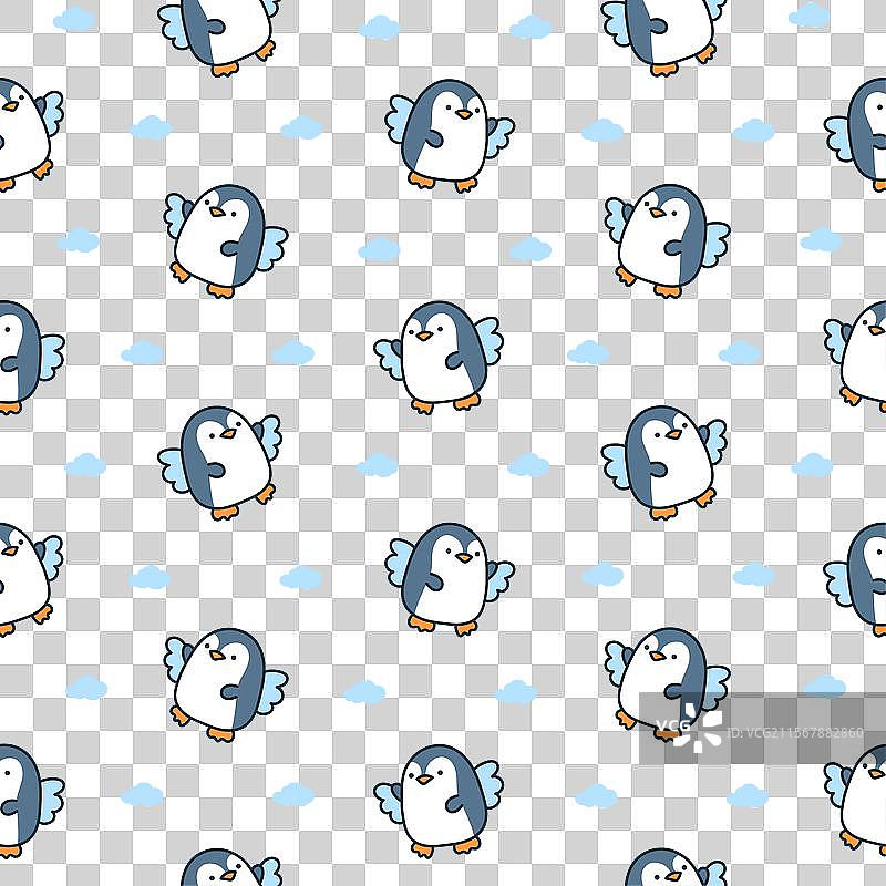 可爱卡哇伊企鹅无缝图案图片素材