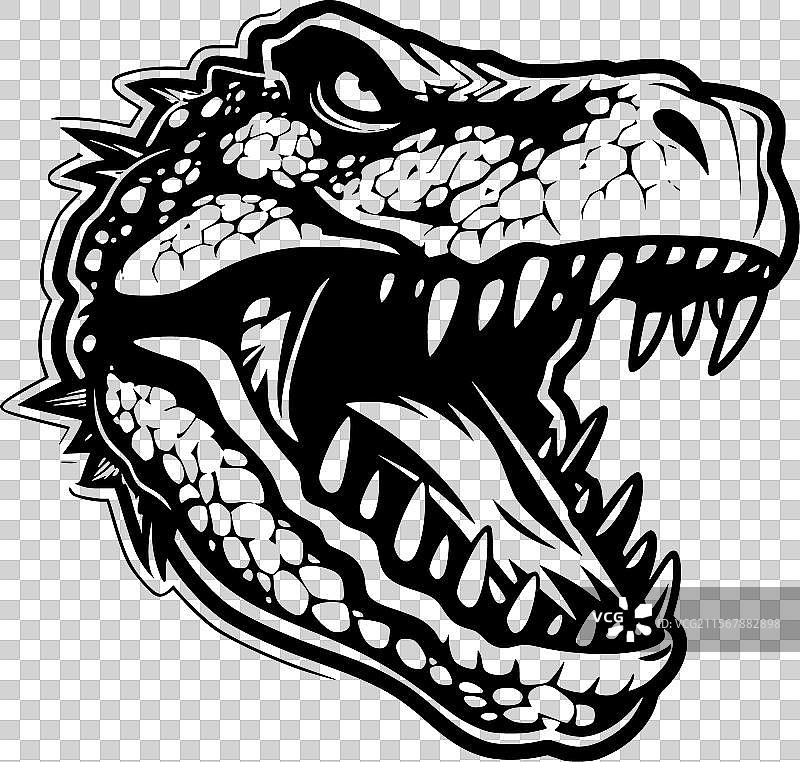 鳄鱼 - 极简和简单的轮廓图片素材