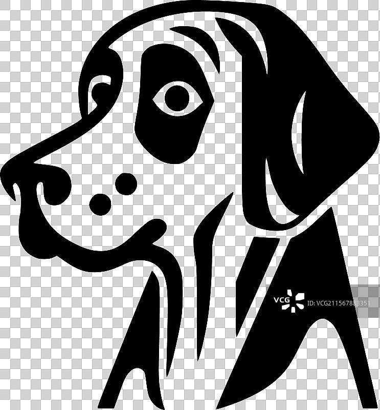 达尔马提亚犬 - 极简风格的平面logo图片素材