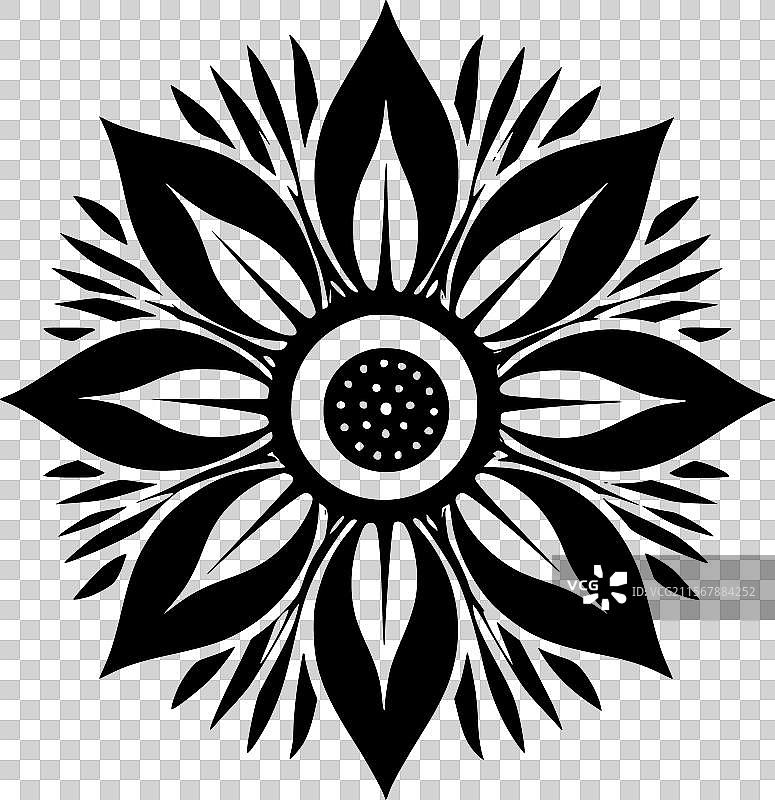 向日葵 - 高质量标志 - 适合T恤的理想选择图片素材