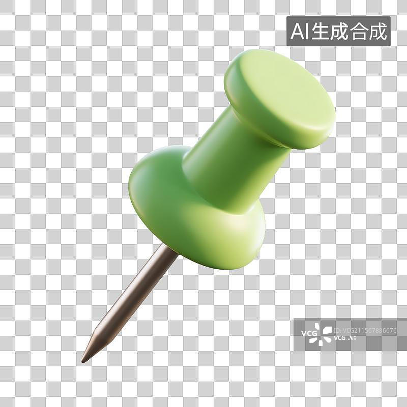 【AI数字艺术】卡通风格大头针全貌3D插图图片素材