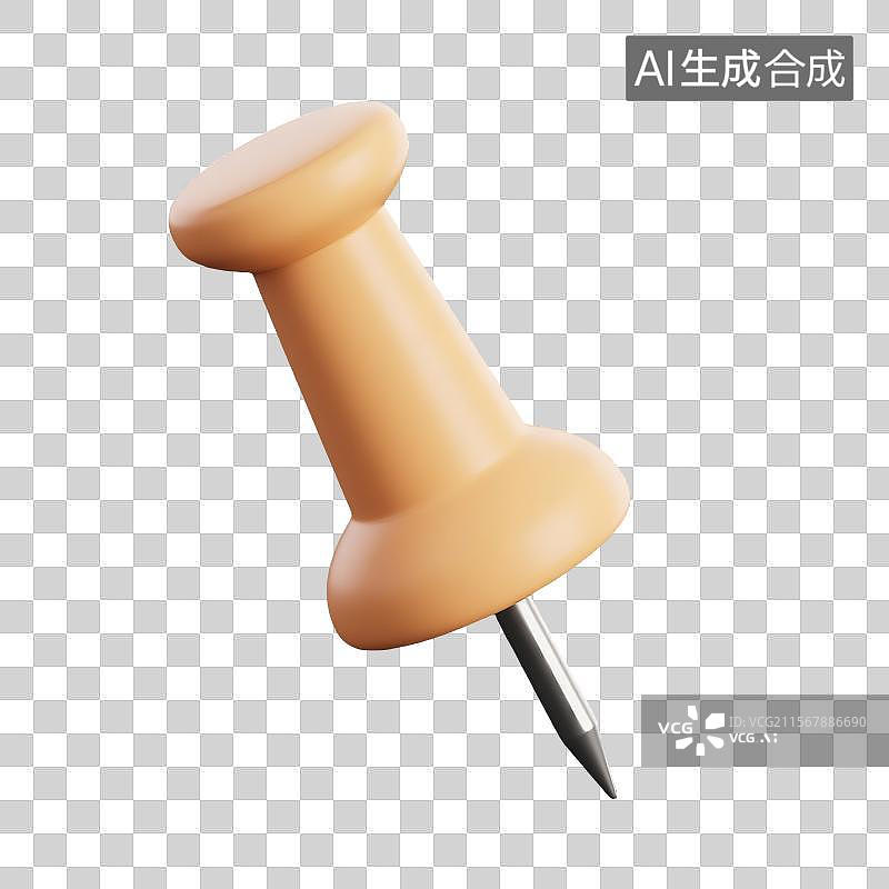 【AI数字艺术】卡通风格大头针全貌3D插图图片素材