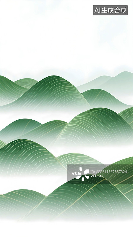 【AI数字艺术】二十四节气端午节节气海报，像山一样的粽子背景图片素材