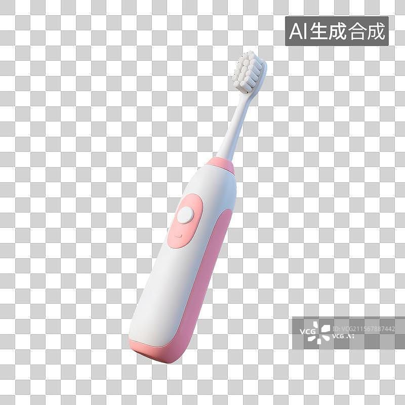 【AI数字艺术】卡通风格电动牙刷3D插图图片素材