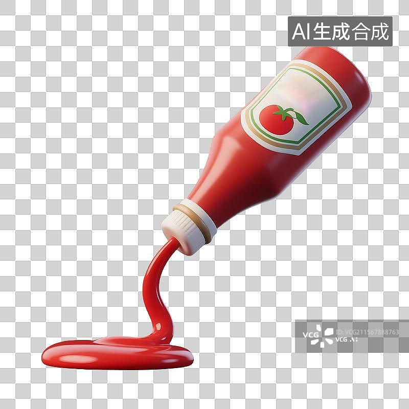 【AI数字艺术】卡通风格番茄酱挤出粘土动画3D建模图图片素材