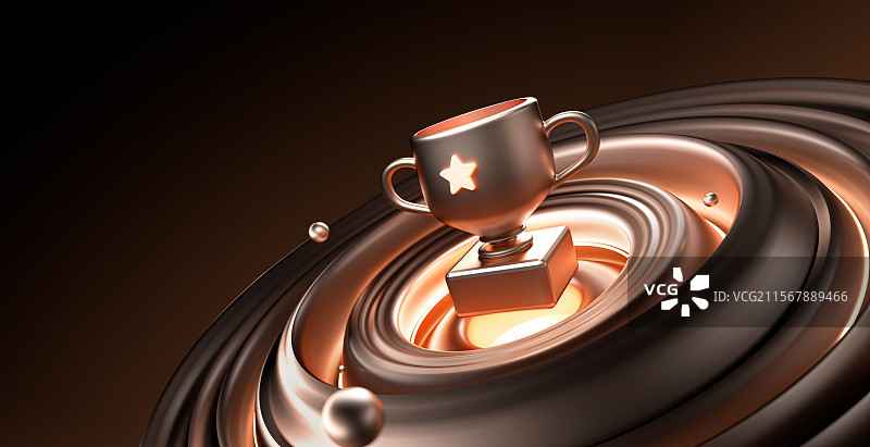 深色黑金冠军榜单奖杯圆环金色活动海报3D图片素材