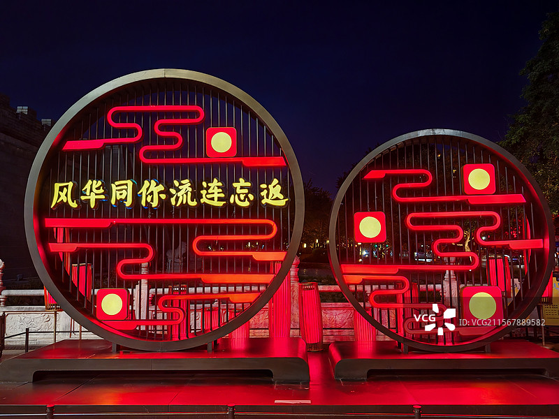 西安大唐不夜城雕塑小品图片素材