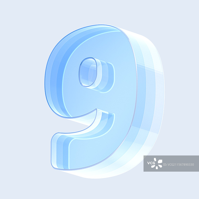 倒计时9天数字透光玻璃渐变立体轻质感图标图片素材