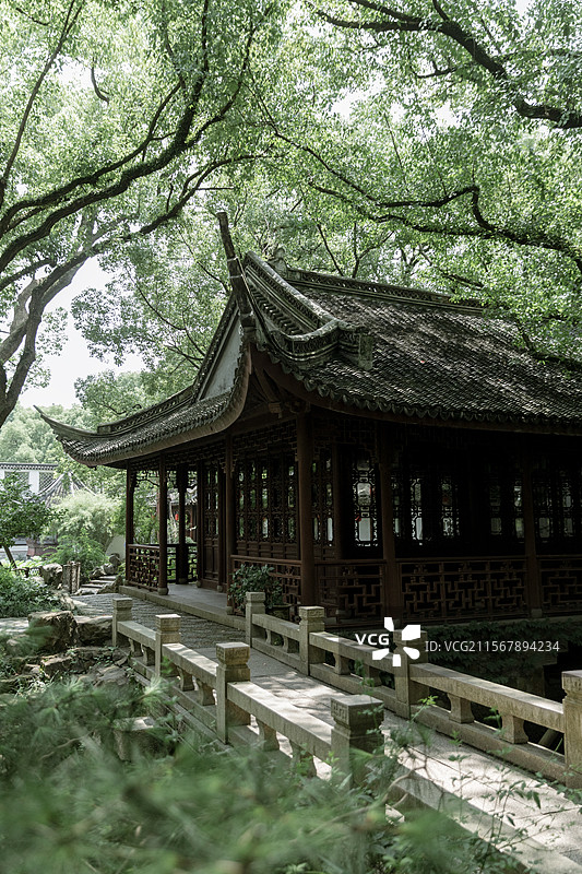 园林中式园林公园风景绿色植物美景绿植夏天郁郁葱葱养眼手机壁纸电脑壁纸电脑屏保屏保壁纸亭台小桥流水江南图片素材