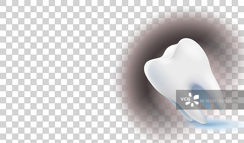 蓝色背景上的3D白色牙齿图片素材