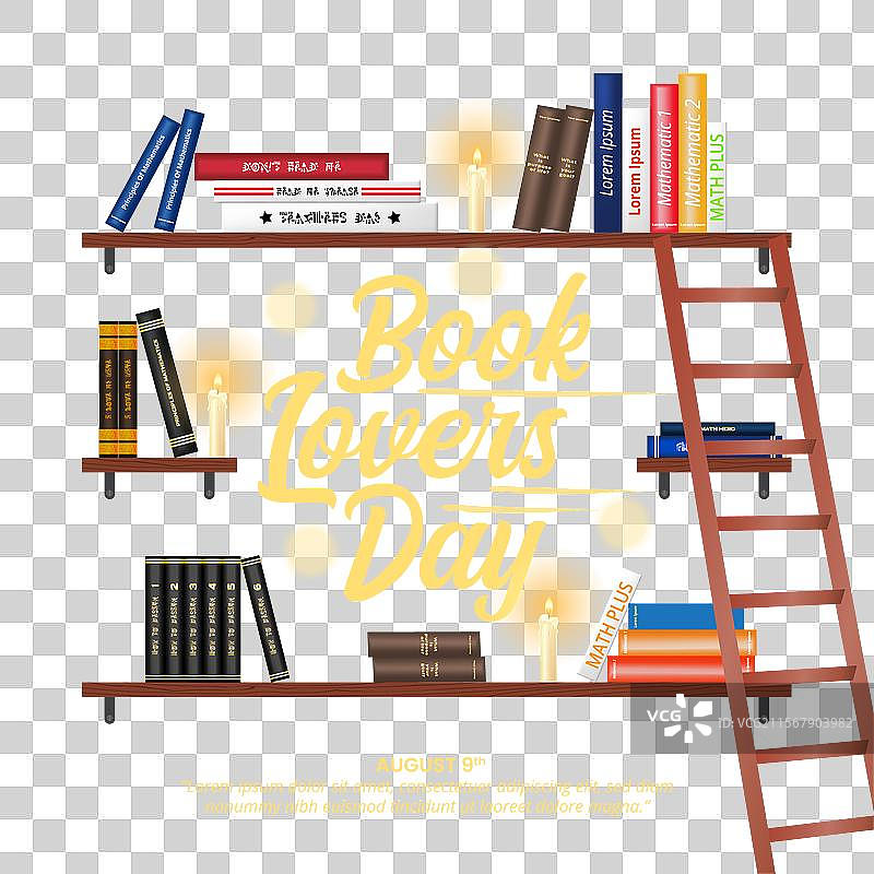 书籍爱好者日背景，书架上的书籍图片素材