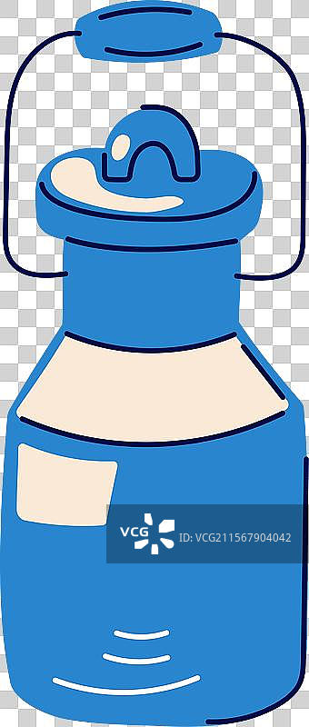 旧款扁平风格金属容器中的牛奶罐图片素材