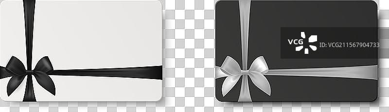 3D真实的空白礼品卡和礼物图片素材