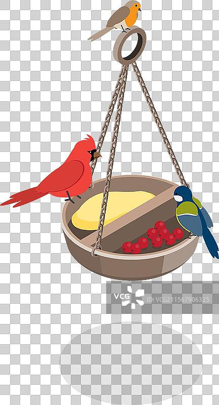 3D等距平面鸟食器套件图片素材